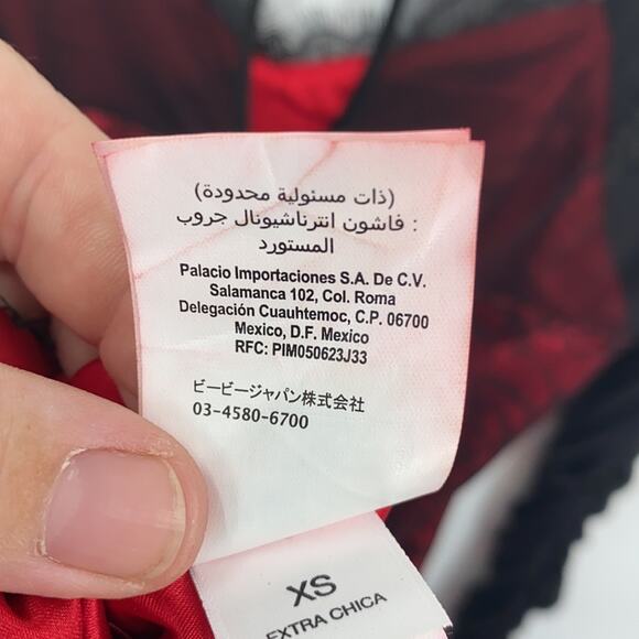 Bebe Red Black Lace Overlay Bodycon Dress Size XS - Picture 16 of 16